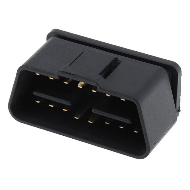 OBD2 16pin male gold-plated connector  90 degree right bending  OBD 16pin  plug  car truck obd2  plug
