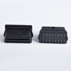 Automotive OBD2  16 pin  female connector OBD plug diagnostic interface with optional housing