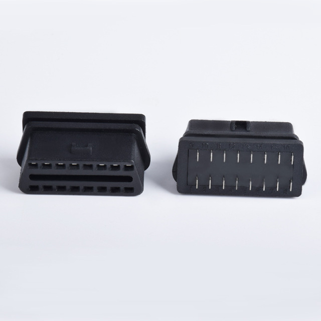 Automotive OBD2  16 pin  female connector OBD plug diagnostic interface with optional housing
