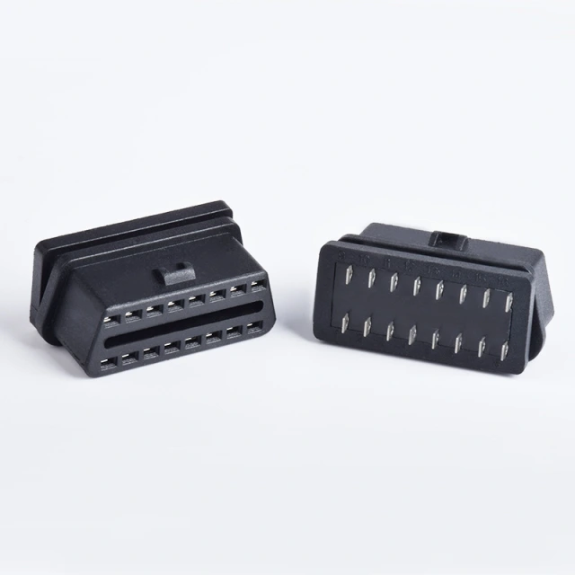 Automotive OBD2  16 pin  female connector OBD plug diagnostic interface with optional housing