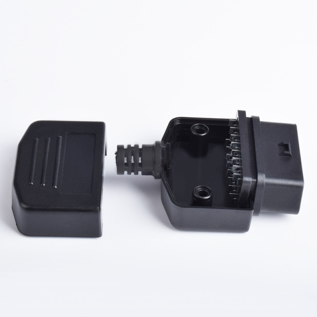 Automotive OBD2 female diagnostic connector OBD plug OBD2 shell assembly rear outlet
