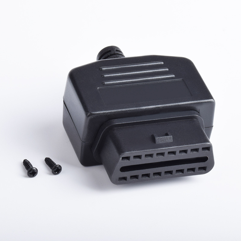 Automotive OBD2 female diagnostic connector OBD plug OBD2 shell assembly rear outlet