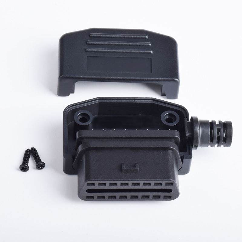 Automotive OBD2 female  diagnostic connector OBD plug OBD2 shell assembly side outlet