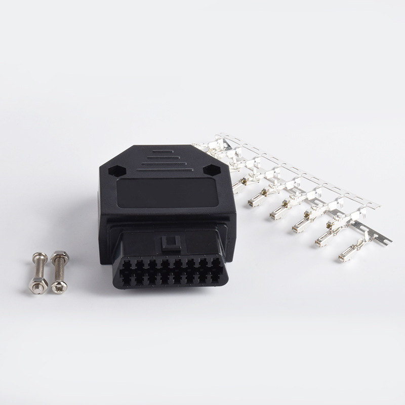 Automotive OBD2 16Pin female connector OBD plug+shell+terminal+screw