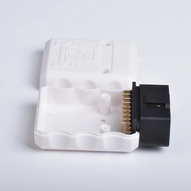 Automotive OBD2 male connector white shell gold-plated bent pin OBDII  male  16pin  connector