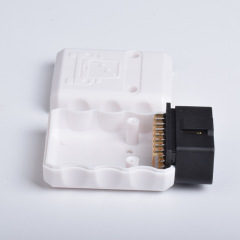 Automotive OBD2 male connector white shell gold-plated bent pin OBDII  male  16pin  connector