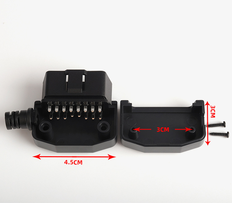 Automotive OBD male connector OBD2 connector plug housing wire card screw OBD plug J1962M