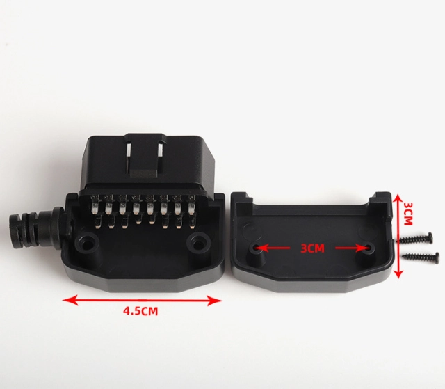 Automotive OBD male connector OBD2 connector plug housing wire card screw OBD plug J1962M