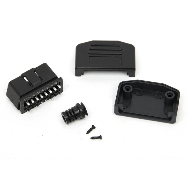 Automotive OBD male connector OBD2 connector plug housing wire card screw OBD plug J1962M