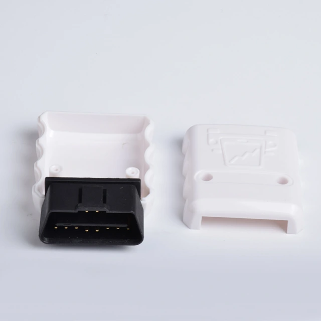 Automotive OBD2 male connector white shell gold-plated bent pin OBDII  male  16pin  connector