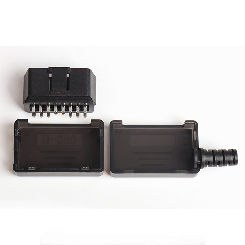 Automotive OBDII male connector OBD2 16 pin connector concealed buckle assembly shell  OBD  J1962M plug