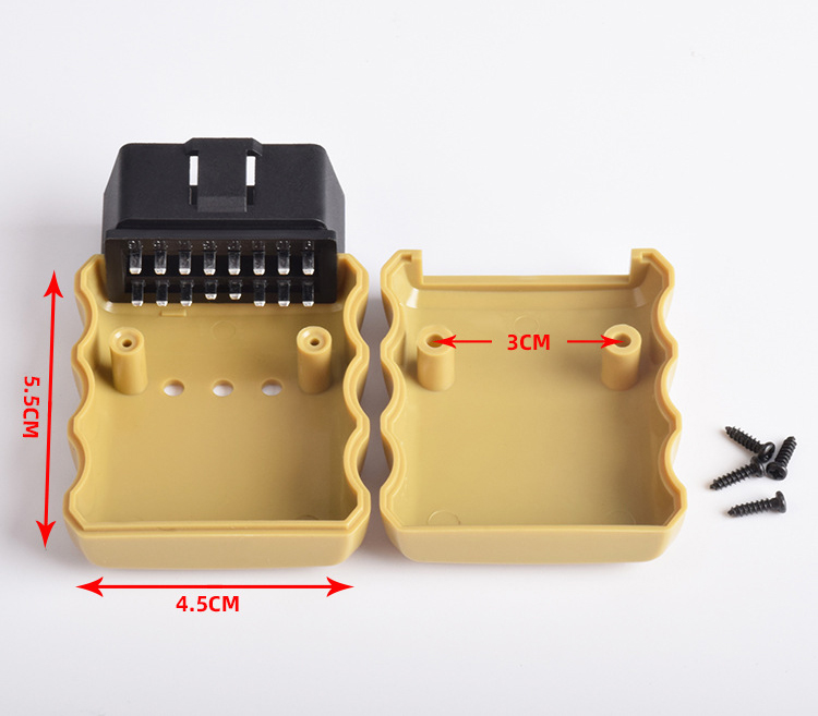 Car OBD 16 pin connector OBD2 interface male plug modification J1962M OBDII Bluetooth 327 housing