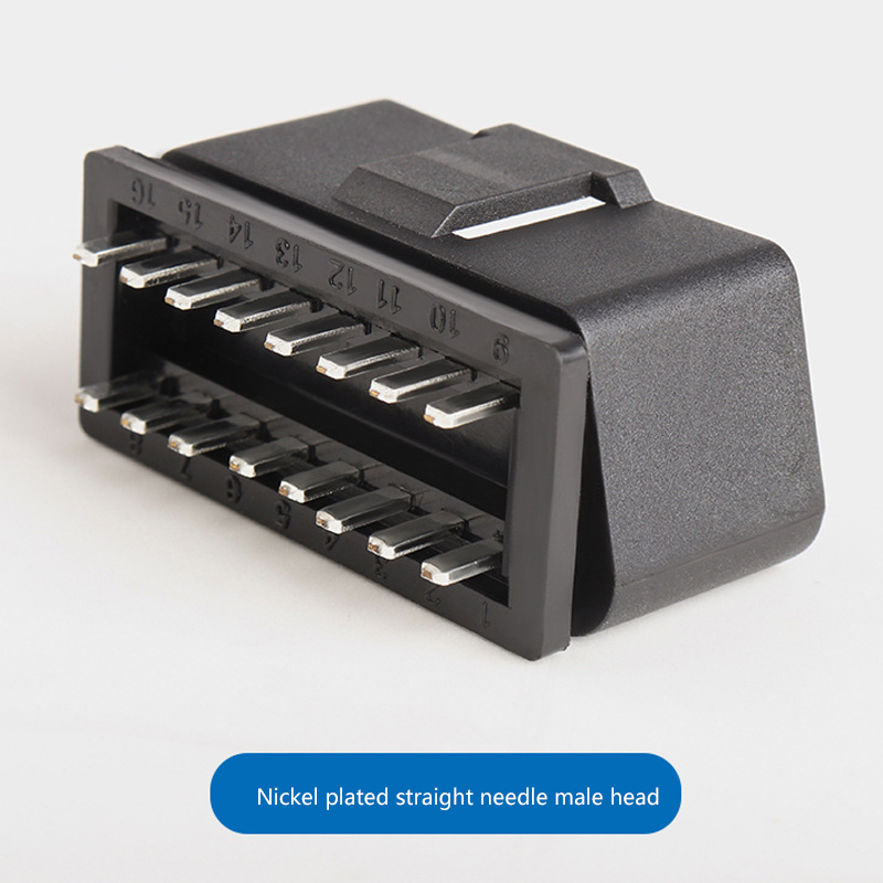 OBD2 16pin male gold-plated nickel plated connector OBD plug automotive  OBDII interface plug 12V