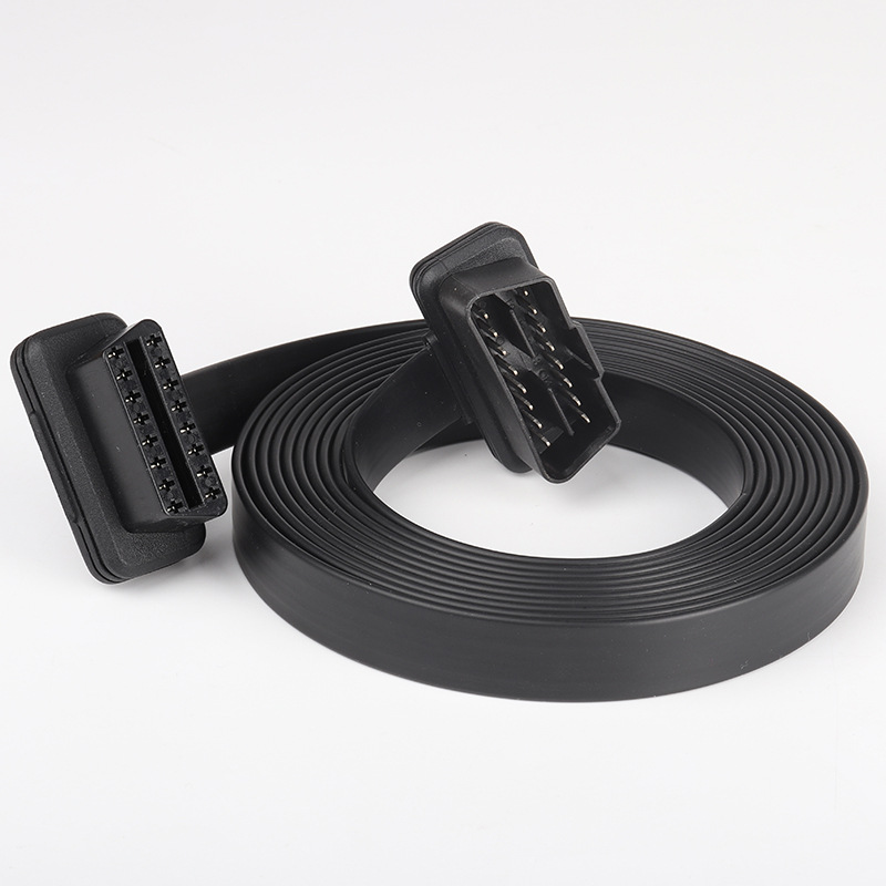 0.3m 0.6m 1m 3m 5m 10m Automobile OBD2 male to female extended cable flat  OBD  16 pin 16 core cable