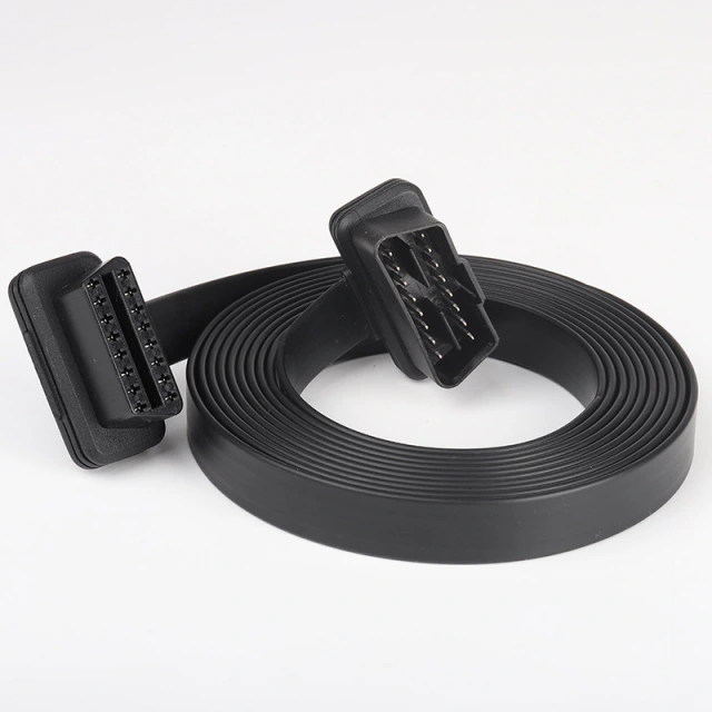 0.3m 0.6m 1m 3m 5m 10m Automobile OBD2 male to female extended cable flat  OBD  16 pin 16 core cable