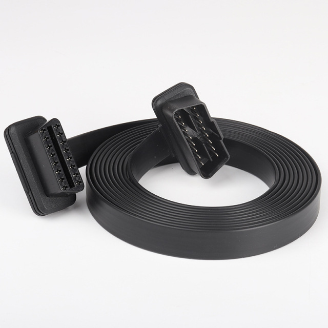 0.3m 0.6m 1m 3m 5m 10m Automobile OBD2 male to female extended cable flat  OBD  16 pin 16 core cable