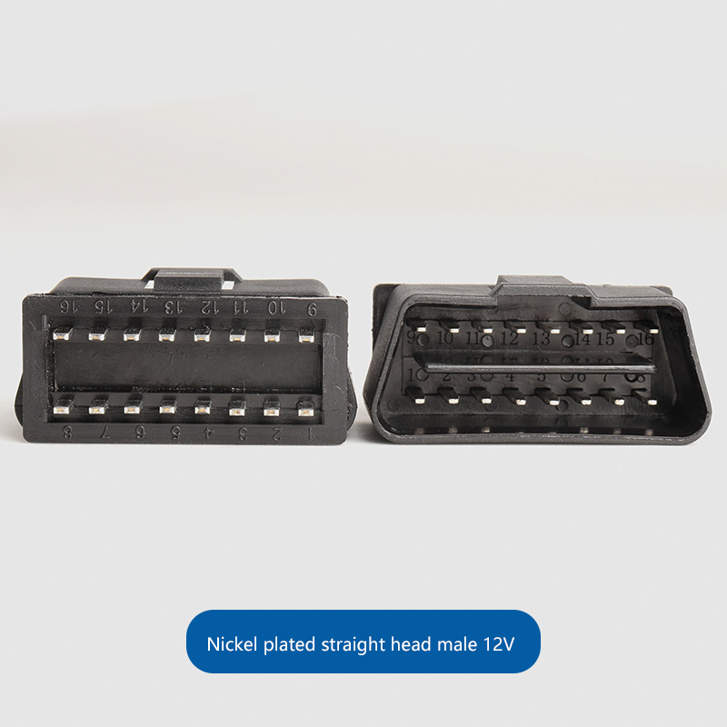 OBD2 16pin male gold-plated nickel plated connector OBD plug automotive  OBDII interface plug 12V