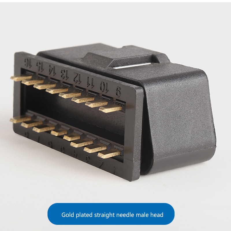 OBD2 16pin male gold-plated nickel plated connector OBD plug automotive  OBDII interface plug 12V