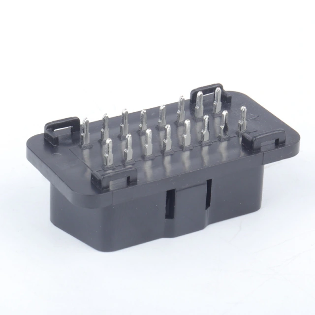 Automotive male connector OBD2 16pin connector gold-plated bent pin OBD  male  plug J1962M connector