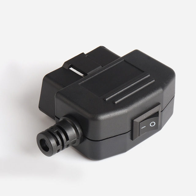Automotive OBD2 16 pin male connector OBD housing with plug+shell+SR+switch key+screw
