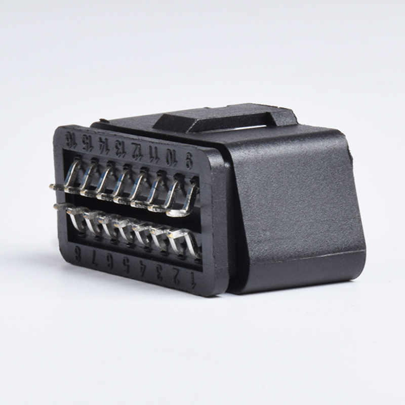 Folded OBD2 male connector, 12V  OBDII 16 PIN plug