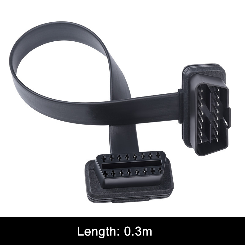 0.3m 0.6m 1m 3m 5m 10m Automobile OBD2 male to female extended cable flat  OBD  16 pin 16 core cable