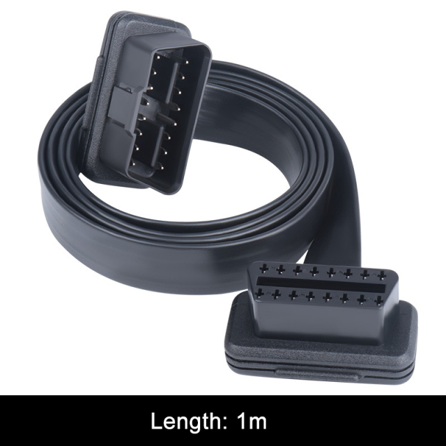 0.3m 0.6m 1m 3m 5m 10m Automobile OBD2 male to female extended cable flat  OBD  16 pin 16 core cable