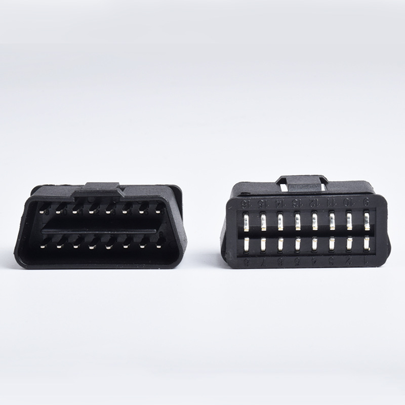 Folded OBD2 male connector, 12V  OBDII 16 PIN plug