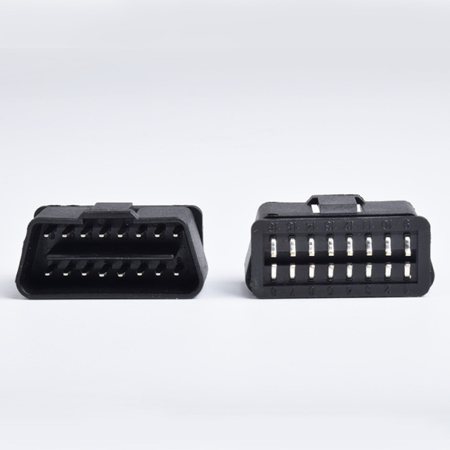 Folded OBD2 male connector, 12V  OBDII 16 PIN plug