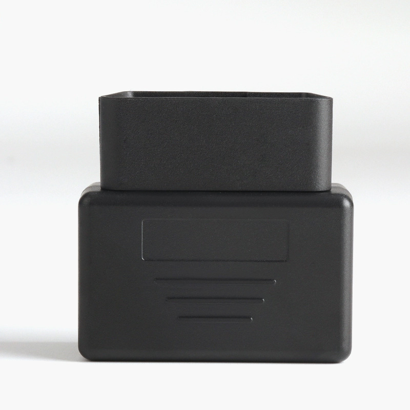 Automotive OBD2 male connector OBD plug assembly type housing without holes, snap fastener without screws