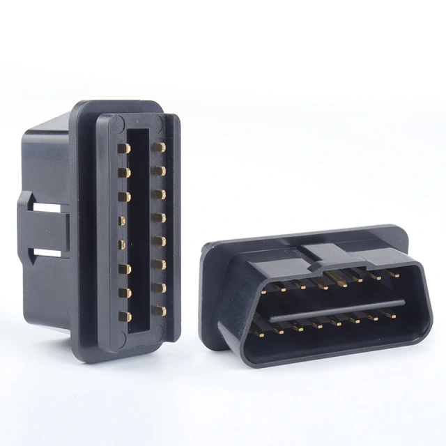 Automotive male connector OBD2 16pin connector gold-plated bent pin OBD  male  plug J1962M connector