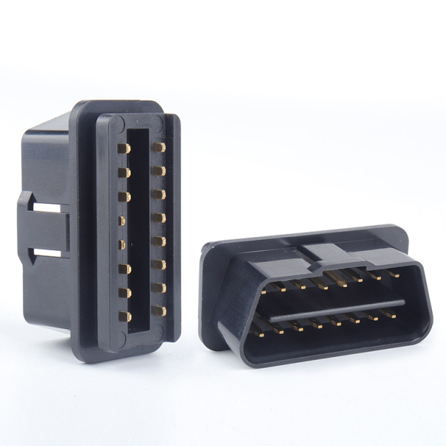 Automotive male connector OBD2 16pin connector gold-plated bent pin OBD  male  plug J1962M connector