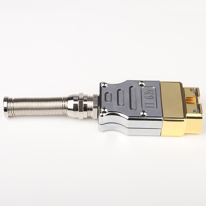 Metal OBD 16 pin male connector assembled metal OBD connector zinc alloy OBD male plug