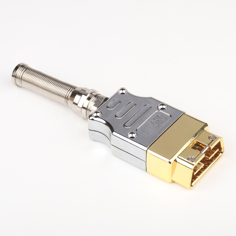 Metal OBD 16 pin male connector assembled metal OBD connector zinc alloy OBD male plug