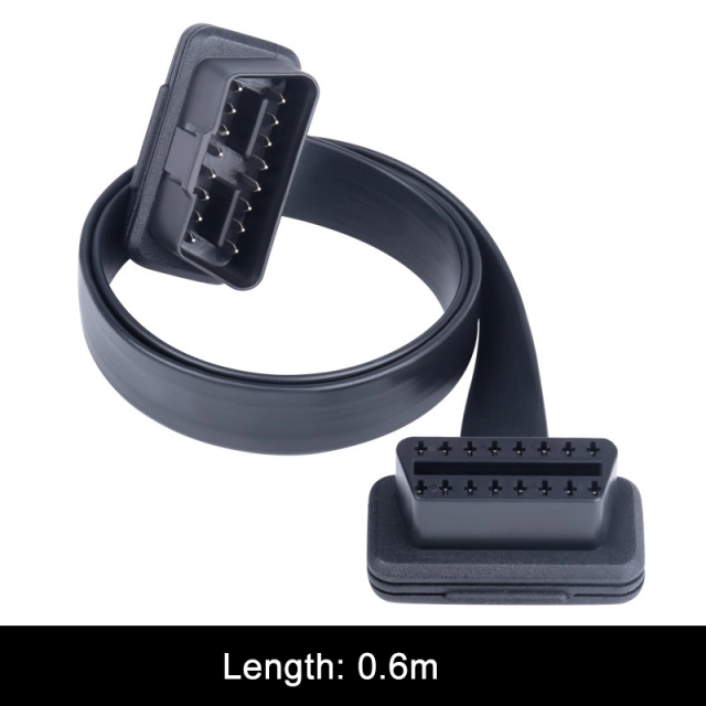 0.3m 0.6m 1m 3m 5m 10m Automobile OBD2 male to female extended cable flat  OBD  16 pin 16 core cable