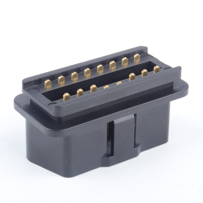Automotive male connector OBD2 16pin connector gold-plated bent pin OBD  male  plug J1962M connector