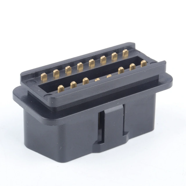 Automotive male connector OBD2 16pin connector gold-plated bent pin OBD  male  plug J1962M connector