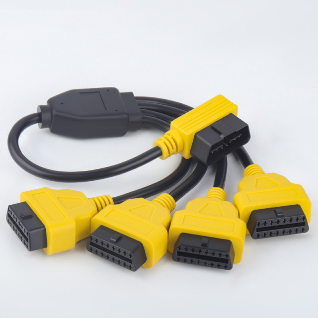 0.5M OBD2 1/2 adapter cable car OBD 1/4 extension cable OBDII 16 core 1/3 splitter Y CABLE
