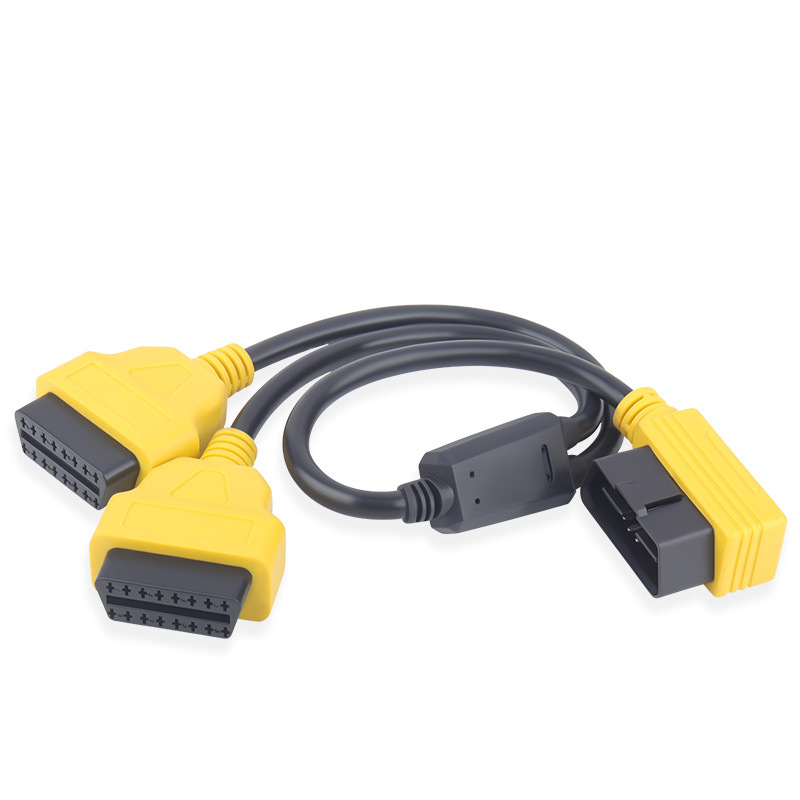 0.5M OBD2 1/2 adapter cable car OBD 1/4 extension cable OBDII 16 core 1/3 splitter Y CABLE