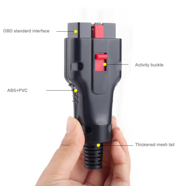 Automotive OBD2 gold-plated male plug assembly OBD diagnostic interface connector OBDII 16PIN handle plug