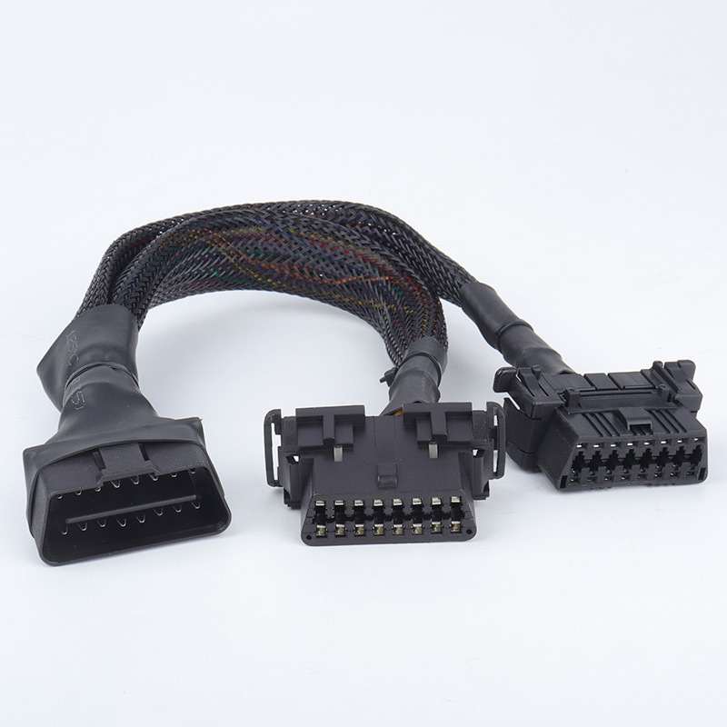 OBD2 16pin  1 male  to  2  female splitter  Y  cable OBDII  CABLE