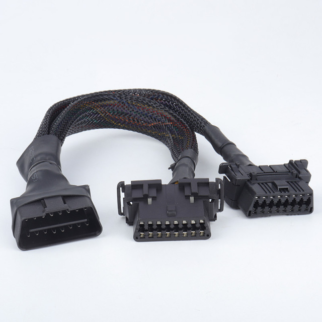 OBD2 16pin  1 male  to  2  female splitter  Y  cable OBDII  CABLE