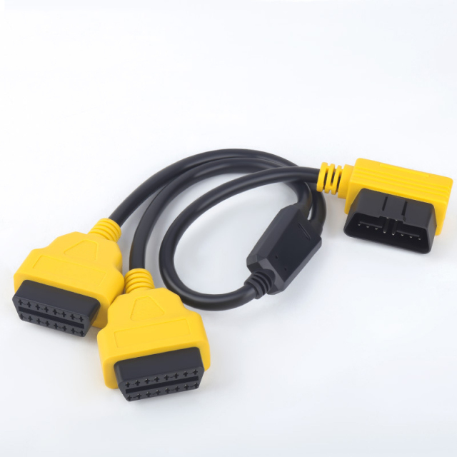 0.5M OBD2 1/2 adapter cable car OBD 1/4 extension cable OBDII 16 core 1/3 splitter Y CABLE