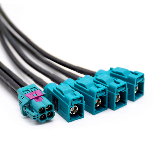 Coaxial Rosenberg Replacement MINI FAKRA Four in One cable  RF Automotive Wire Harnesses for Automotive Use