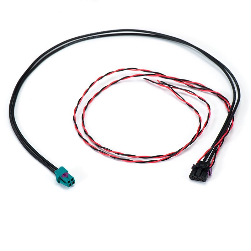 TE  replacement FAKRA mini 4-in-1 intelligent driving car cable RG174 RF coaxial low loss car  wire  harness