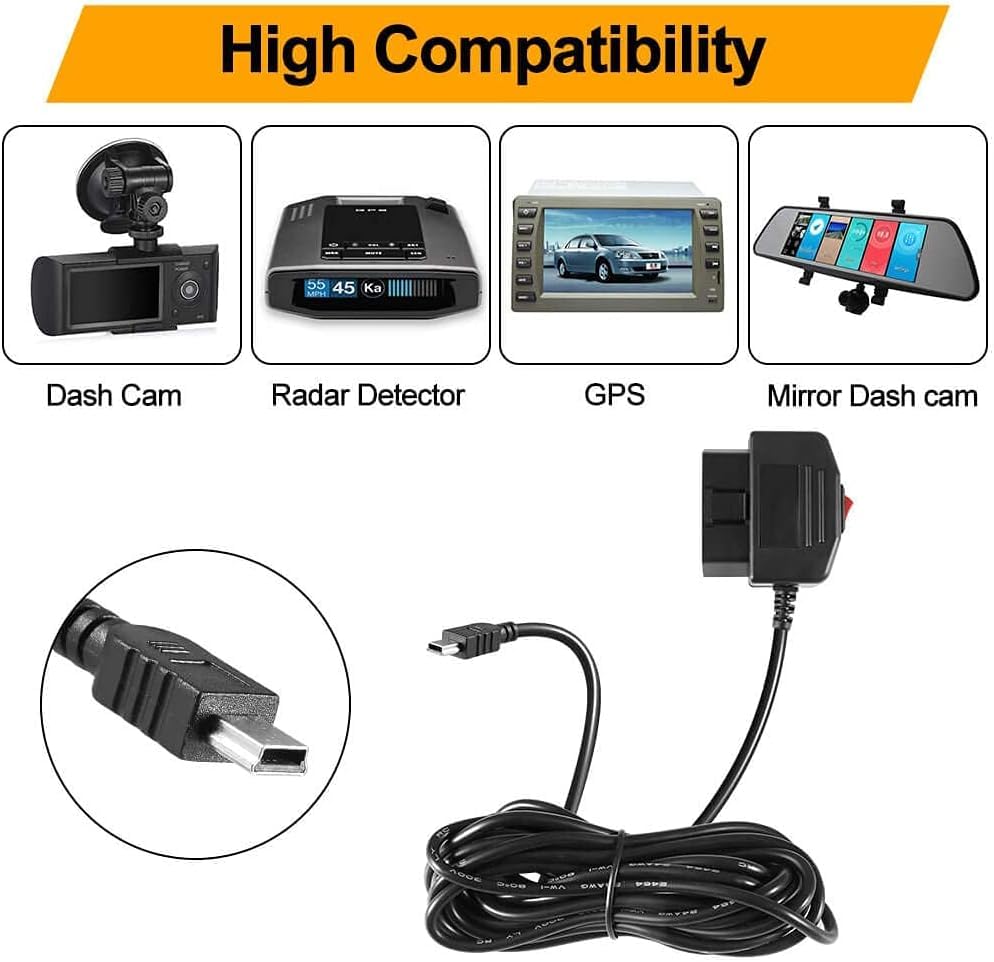 OBD2 OBD Power Cable for Dash Camera
