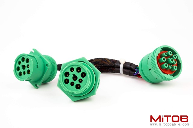 TYPE2 SAE J1939 Splitter Y Cable 9pin Data Power Extension Cable for Truck ELD GPS Tracker Diagnostic Tools