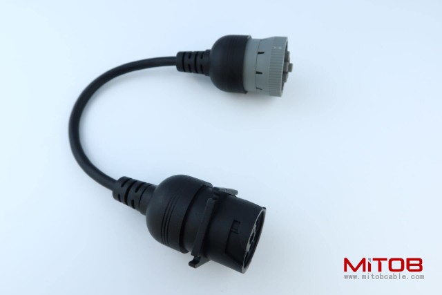 6P J1708 to Gray 9P Type 1 J1939 Cable Converting Cable 6pin to 9pin for Both J1939 Type 1 and Type 2 connectors
