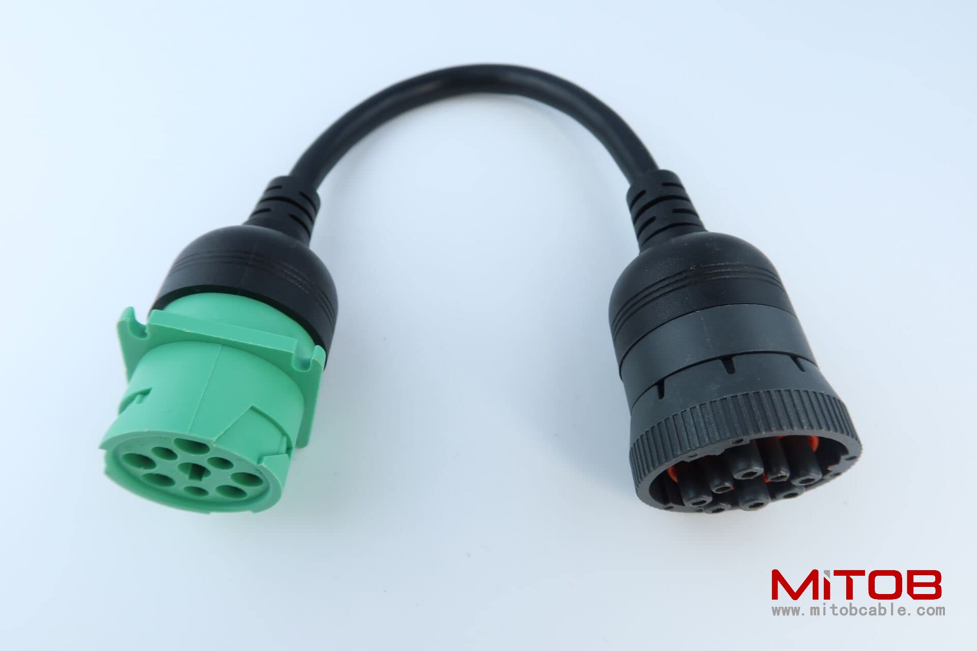 Gray 9Pin Type1 J1939 Port to New Green 9pin Type2 J1939 Port Cable Turn 9p Type1 to 9p Type2
