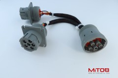 6 Pin J1708 Male 1 to 2 Female Splitter Y Extension Cable for Freightliner ELD Fleet Management Device GPS
